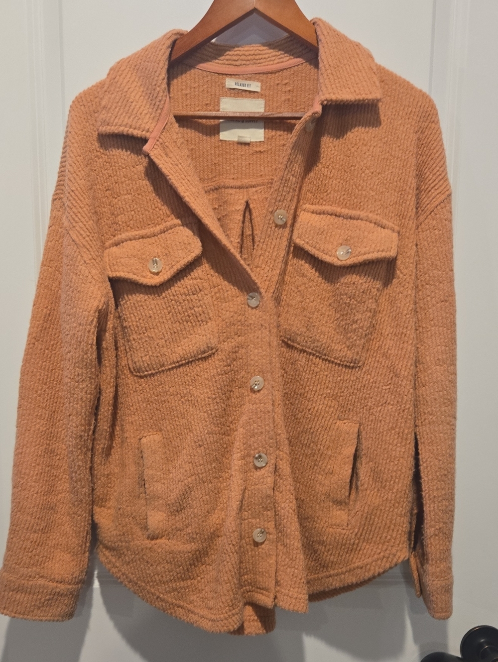 Thread & Supply Peach-Tone Button-Up Shacket